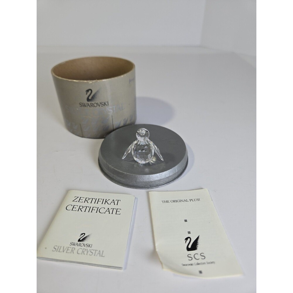 Swarovski Mini Penguin 7661 033 000 Crystal Figurine Box COA Retired Austria